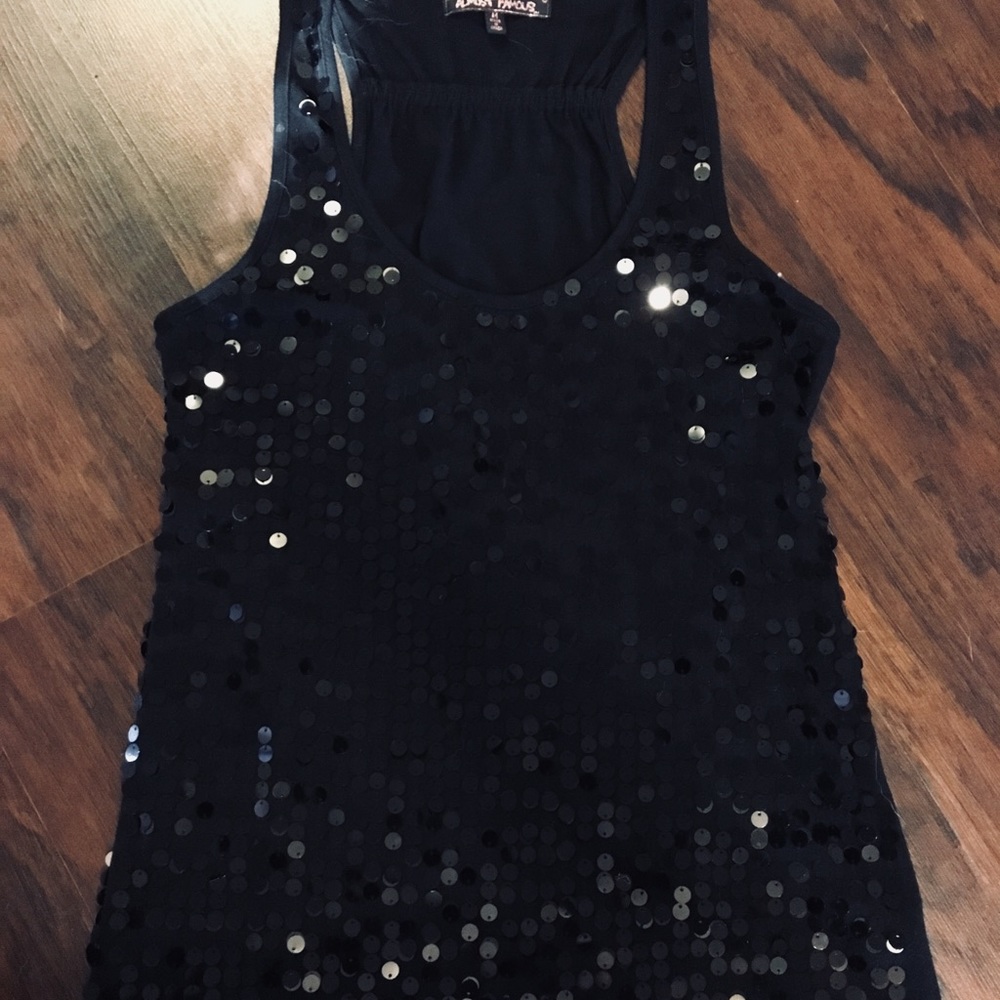 Black sequin tank top.